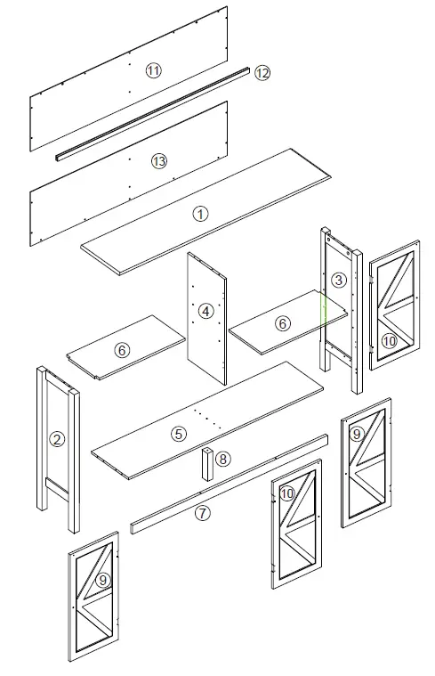 HOMCOM 839-406 Farmhouse Kitchen Sideboard Buffet Table 5