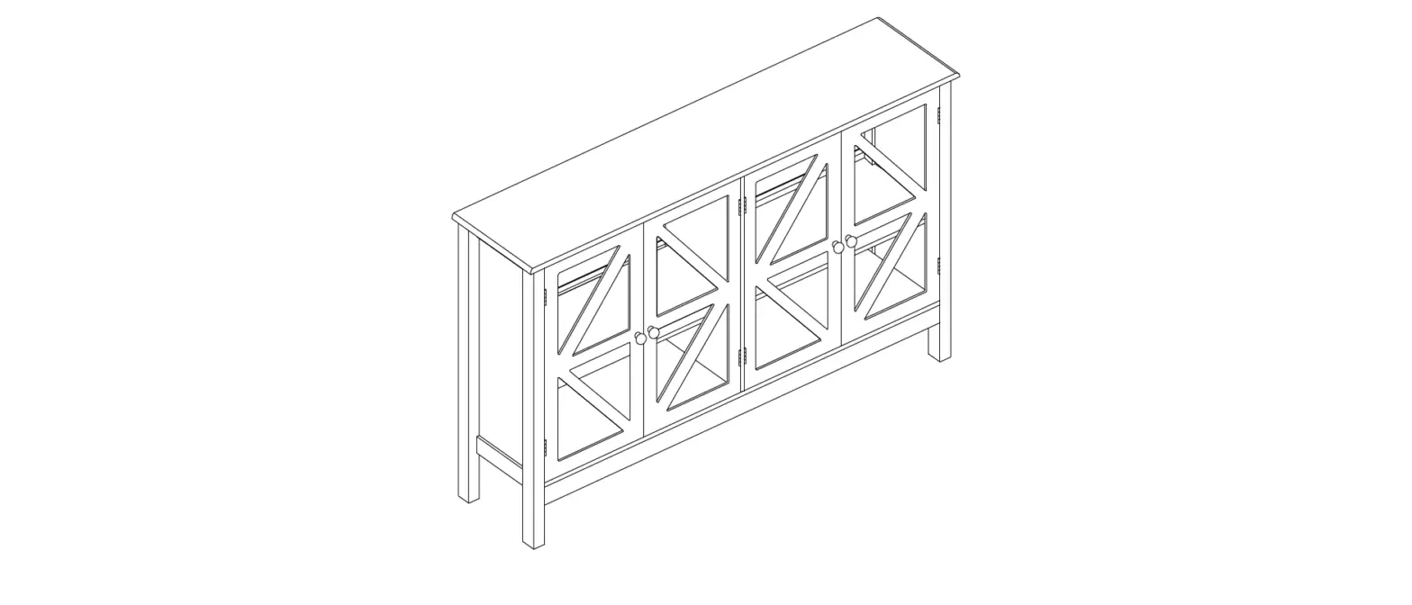 Homcom 839-406 Farmhouse Kitchen Sideboard Buffet Table Instruction Manual