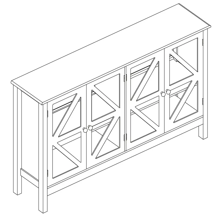 HOMCOM 839-406 Farmhouse Kitchen Sideboard Buffet Table