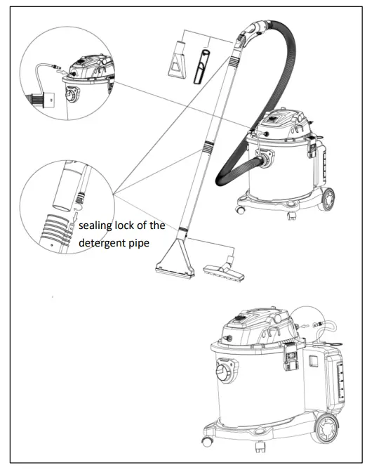 CROWN WVC 1220 Wet and Dry Vacuum Cleaner - detergent pipe 1