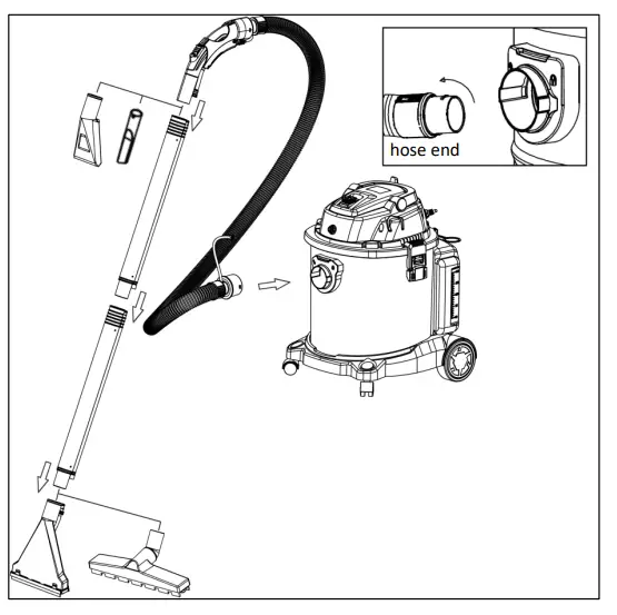CROWN WVC 1220 Wet and Dry Vacuum Cleaner - detergent pipe