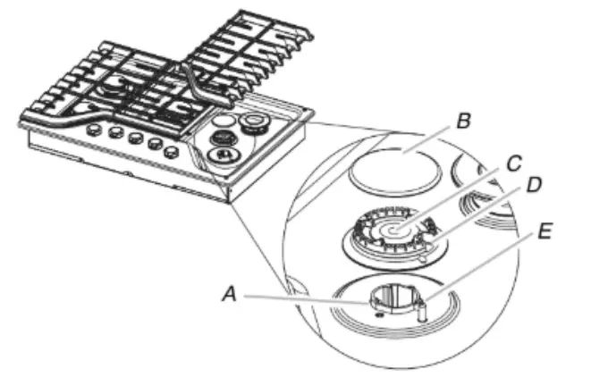 Whirlpool W11468901B GAS BUILT - burners and caps