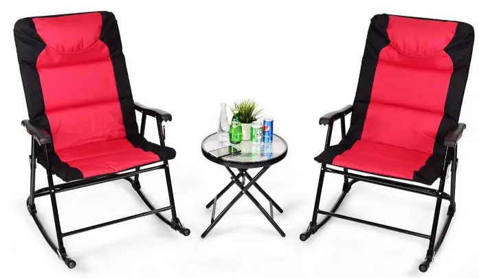 ANGELES HOME M36 8OP38RE 3 Piece Black Steel Round Outdoor Bistro Se - cover