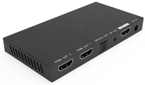VigilLink VLSP AD12H20 1x2 HDMI 2 0 Splitter with Audio De embedded and Downscale 18Gbps