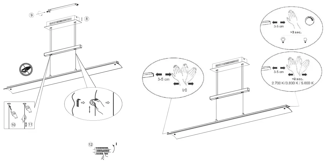 LeuchtenDireckt 12278 55 NELE LED Pendant Light - Mounting