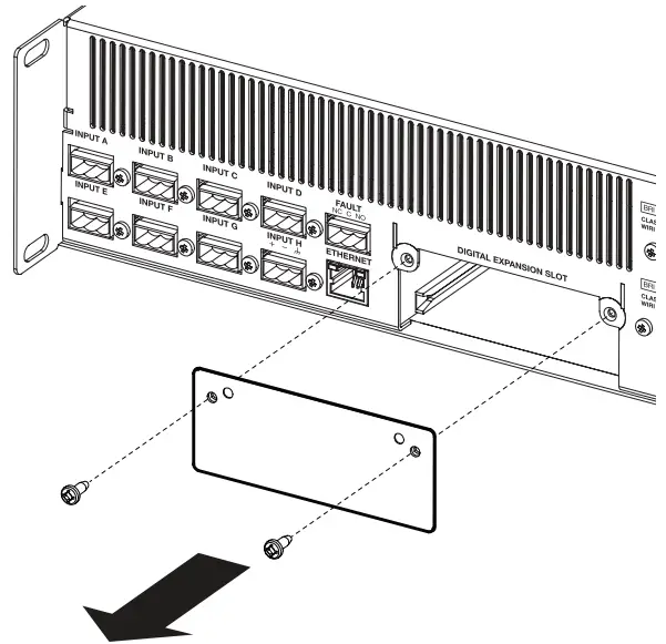 Remove cover plate from rear