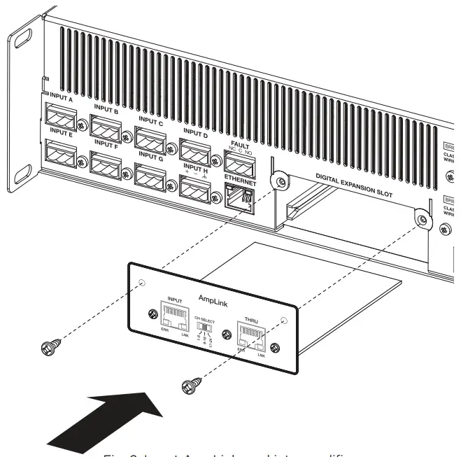 Insert card into amplifier