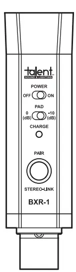 talent SOUND and LIGHTING BXR-1 Bluetooth Audio Receiver with Rechargeable Battery and USB Cable