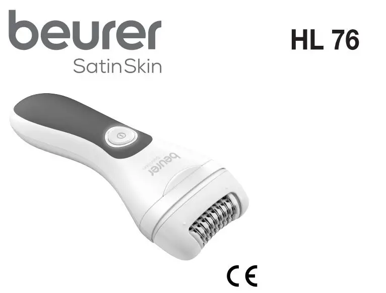 beurer HL 76 SatinSkin Epilator Wet and Dry Instruction Manual