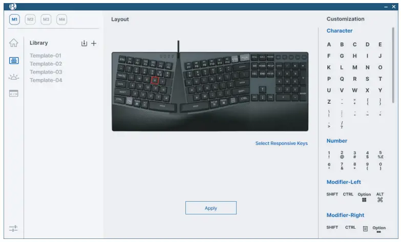 perixx PERIBOARD-535 Wired Full-sized Mechanical Ergonomic Keyboard - 13