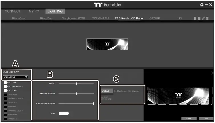 thermaltake LCD Panel Kit for Ceres 500 TG ARGB - fig 4