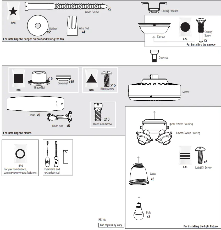 Hunter 51714 Shady Grove with 3 Lights 52 Inch Ceiling Fan - Figure 1