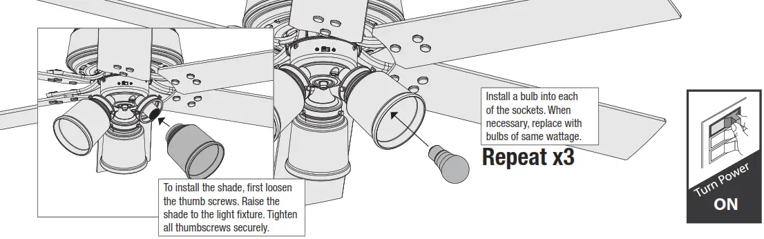 Hunter 51714 Shady Grove with 3 Lights 52 Inch Ceiling Fan - Figure 21