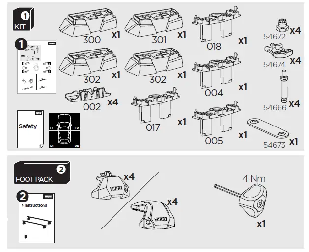 THULE Kit 187154 Mercedes R klasse 1