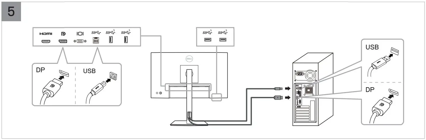 DELL P2422H 24″ Monitor User Guide - Installation 5
