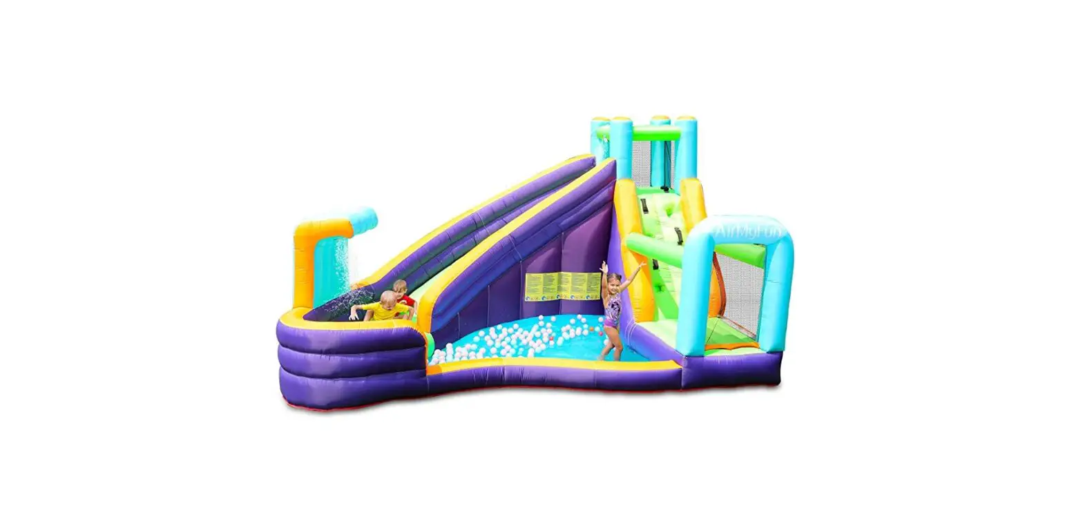 Airmyfun Hdmx735 Outdoor Inflatable Water Slide Kids Inflatable Splash Pool Water Slide Jumper Bounce House Inflatable Jumper Bounce House With Climbing Wall And Water Cannon Instruction Manual