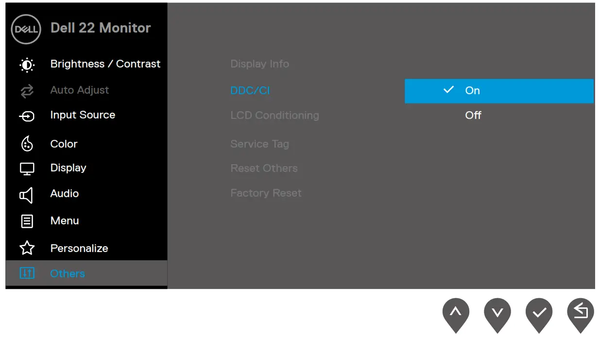 DELL E2222HS 22 Height Adjustable Monitor - Dell Display Manager uses DDC
