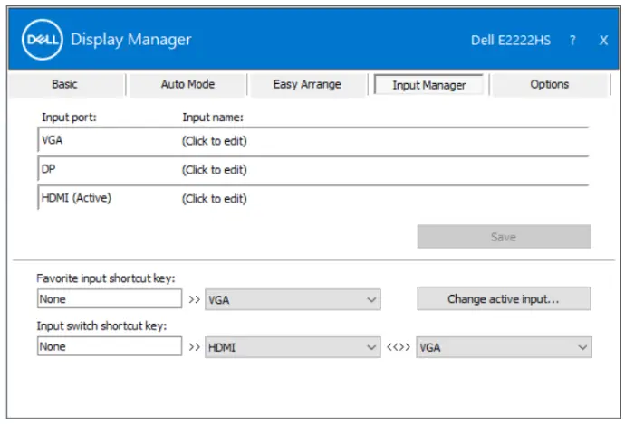 DELL E2222HS 22 Height Adjustable Monitor - Managing Multiple Video Inputs
