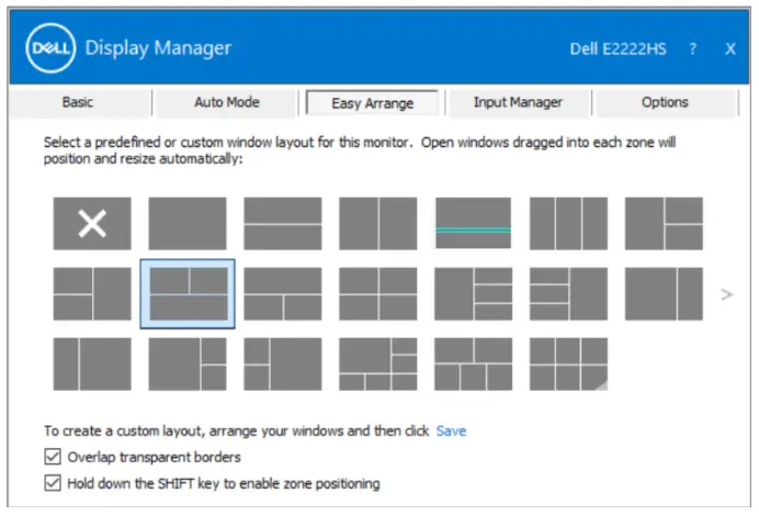 DELL E2222HS 22 Height Adjustable Monitor - Organizing Windows with Easy Arrange 1