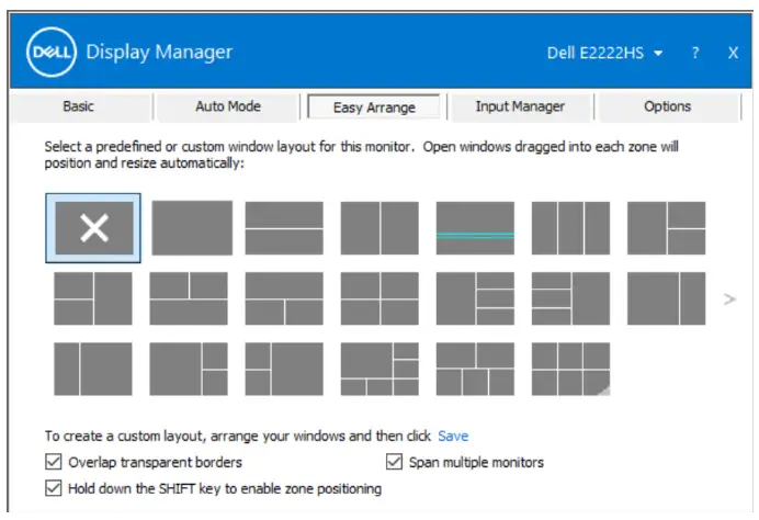 DELL E2222HS 22 Height Adjustable Monitor - Organizing Windows with Easy Arrange 2