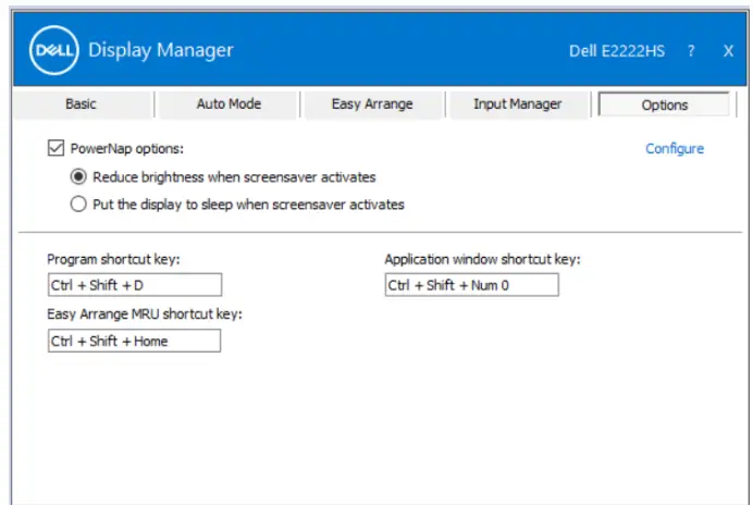 DELL E2222HS 22 Height Adjustable Monitor - Other Shortcut Keys