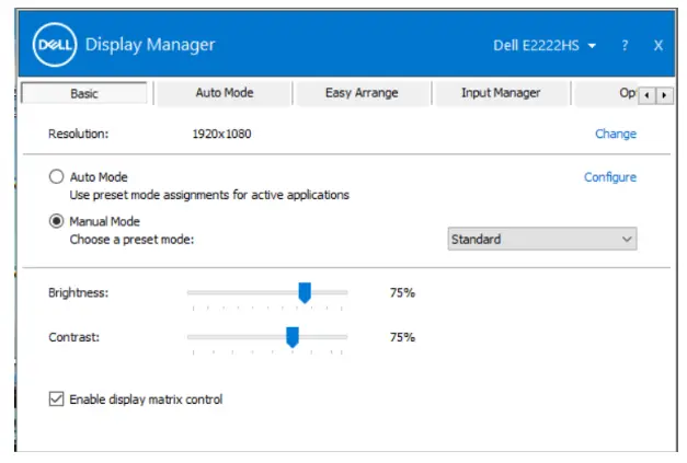 DELL E2222HS 22 Height Adjustable Monitor - Setting Basic Display Functions 2
