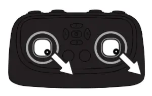 Hold both thumbsticks to the bottom right