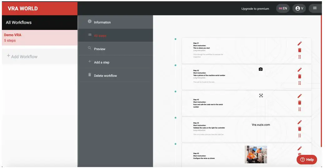 VUZIX Remote Assist User Guide - Creating a workflow