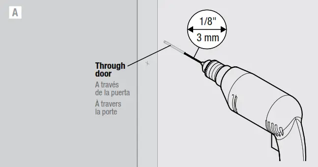 Drilling Instructions - Drill holes in door
