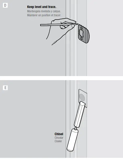 Drilling Instructions - Prepare door frame for strike 4