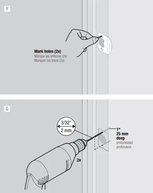 Drilling Instructions - Prepare door frame for strike 8