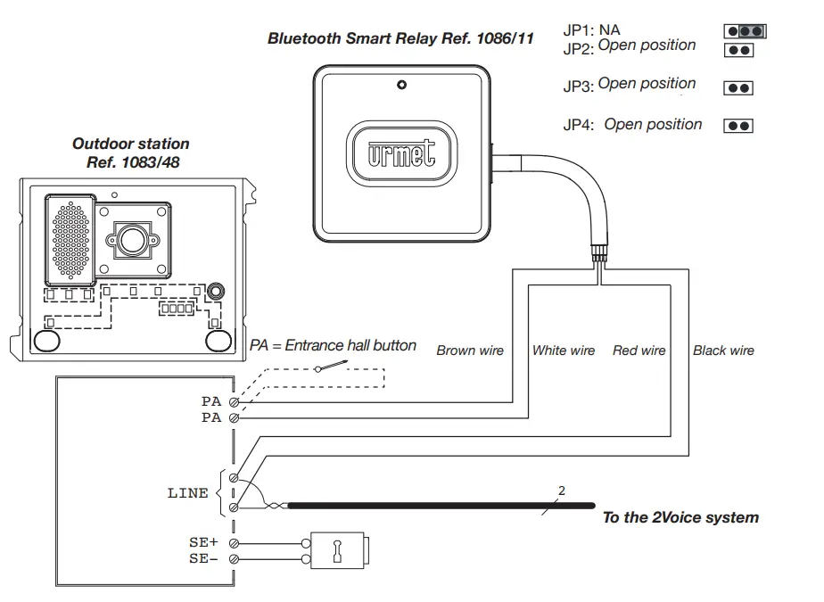 urmet 108611 Bluetooth Relay - Connection