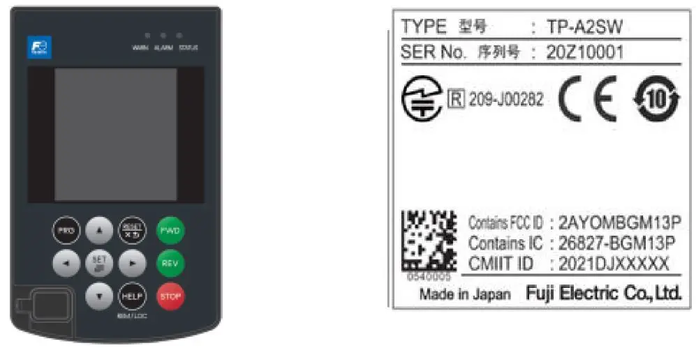 Fuji Electric TP-A2SW Multi-Function Keypad Instruction Fig2