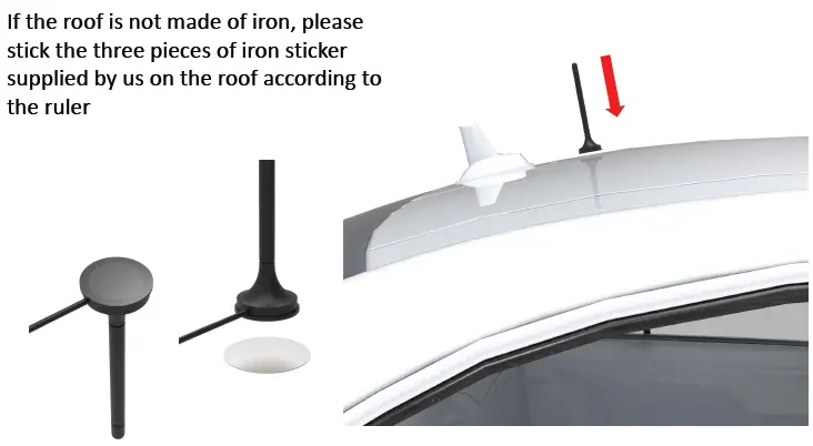 three pieces of iron sticker