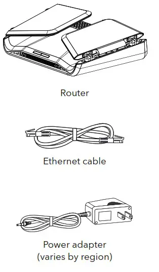 NIGHTHAWK RAXE300 AXE7800 Tri Band WiFi 6E Router - Contents