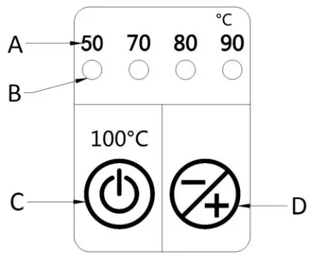emerio WK 122730 Tea and Water Kettle - Control panel