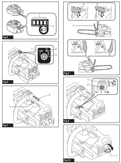 makita DUC306 Cordless Chain Saw - fig 1