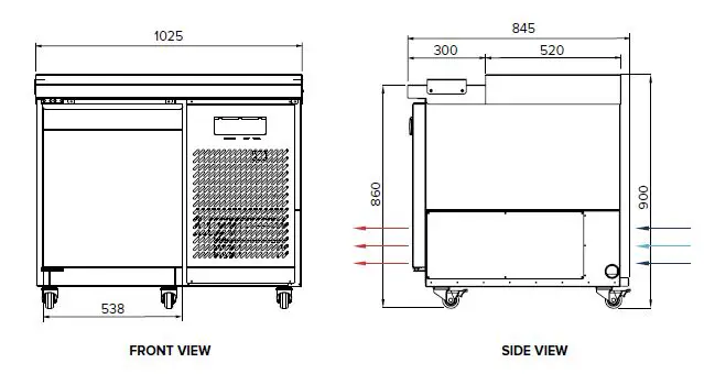 airex AXR.SW.1025 1-3 Door Pizza Maker Refrigerator fig 4