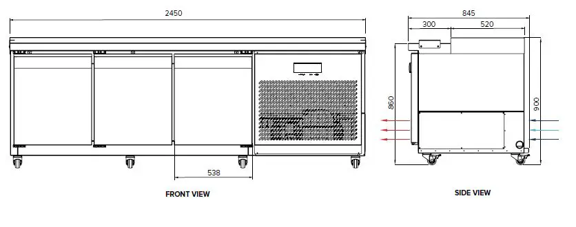 airex AXR.SW.1025 1-3 Door Pizza Maker Refrigerator fig 6