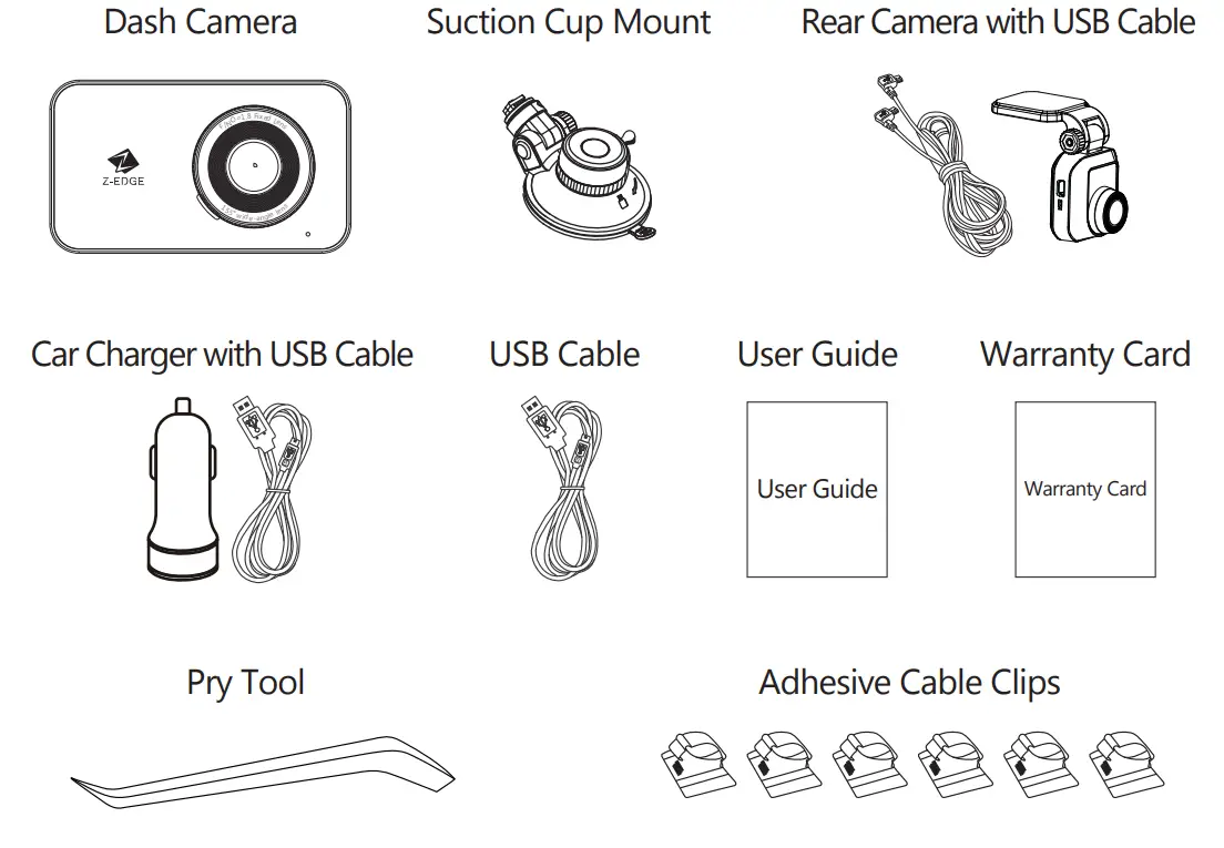 Z-EDGE R1 Dual Dash Cam Built in Wi Fi - FIG 8