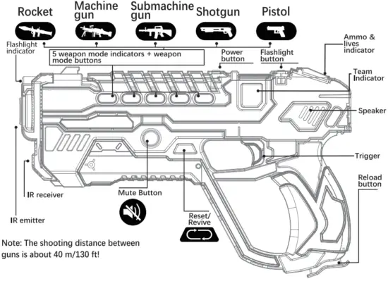 Vatos BB8933F Toy Series Infrared Laser Tag Gun - 2