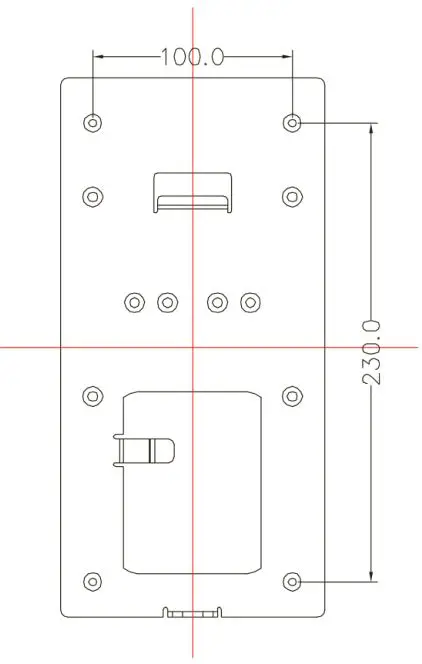 Amphenol TSCAN-750 Face Recognition Temperature Scanner - Wall punching size chart 2