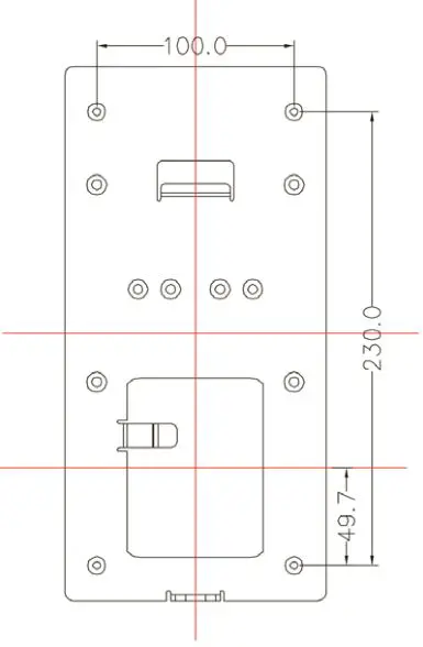 Amphenol TSCAN-750 Face Recognition Temperature Scanner - Wall punching size chart