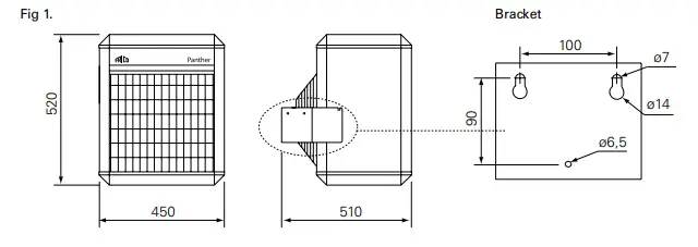puravent-Panther-SE12N-6-15-kW-wall-mounted-fan-heater-fig-1
