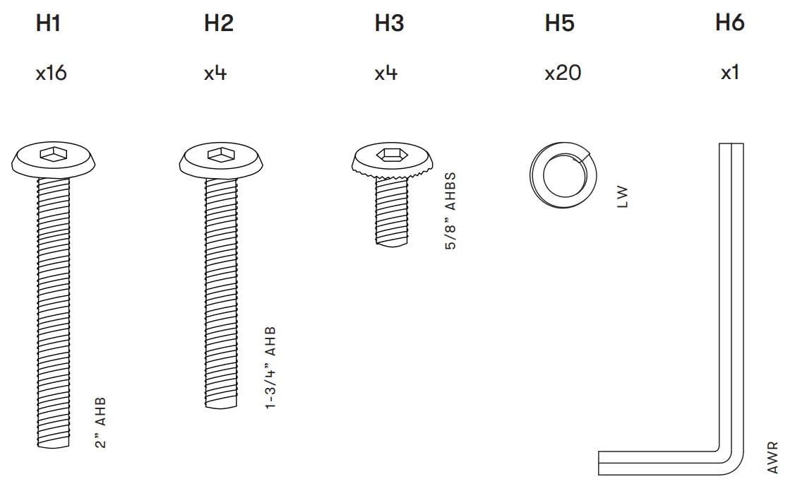 M12901 Gelato 4-In-1 Convertible Crib Hardware