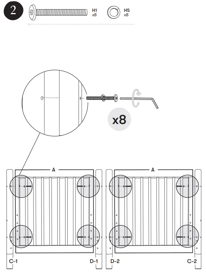 M12901 Gelato 4-In-1 Convertible Crib Assembly illustration