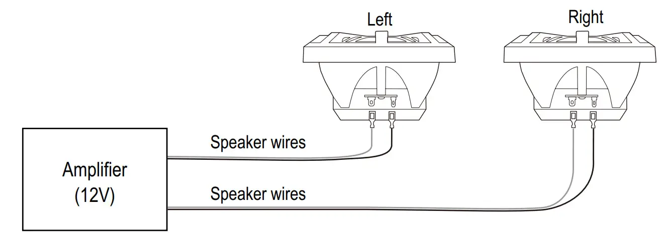 BOSS MR62B Audio 2 Way Marine Full Range Speaker - connect the speakers