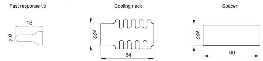 Baumer TFRN CombiTemp Temperature Sensor - Dimensions for TFRN 4