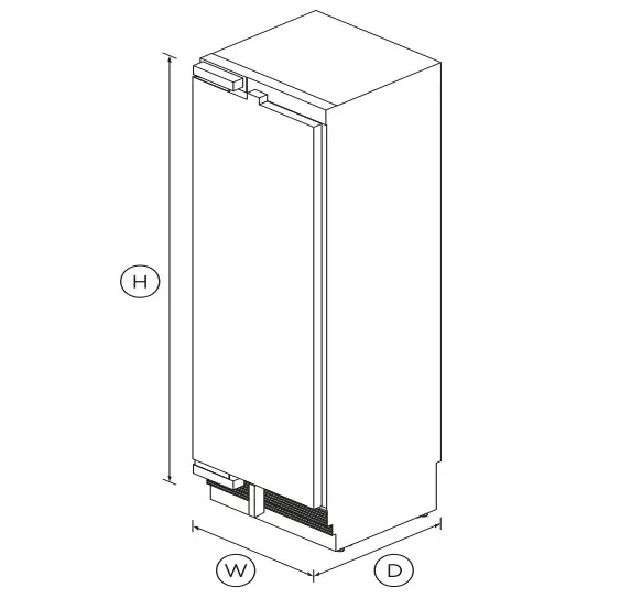 FISHER PAYKEL RS6121SLK2 Integrated Column Refrigerator - DIMENSIONS