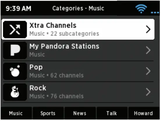 SiriusXM GDI SXBR3 Music for Business Internet Radio - channel